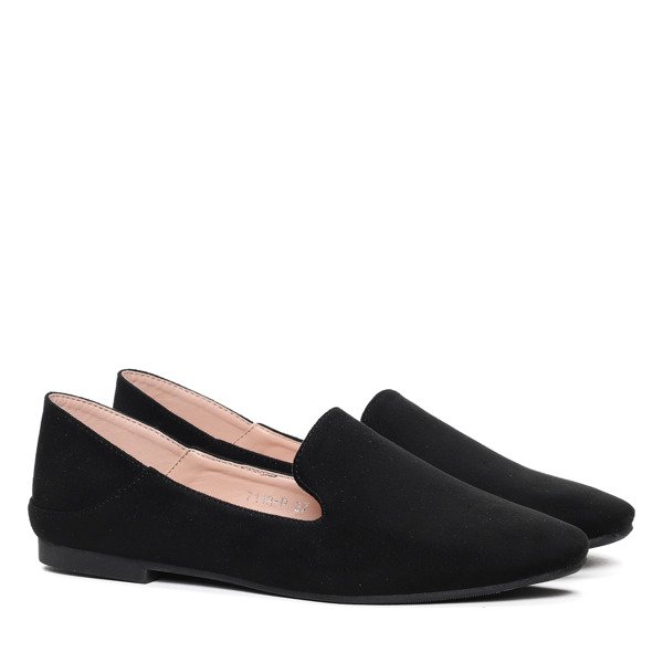 Czarne, gładkie mokasyny- Obuwie