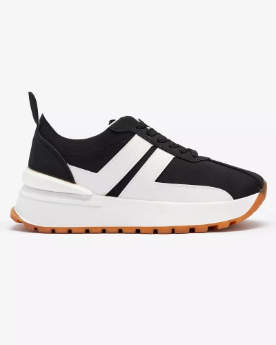 Černá dámská sportovní obuv z ekokůže s barevnými vsadkami Tifora- Obuv