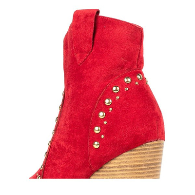 Červené kovbojské boty na vysokém sloupku Gana - Obuv