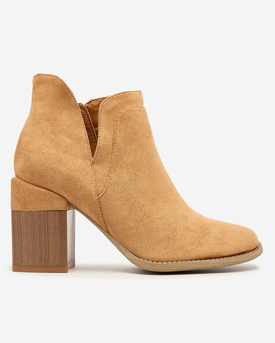 Жіночі черевики на шпильці Royalfashion Camel