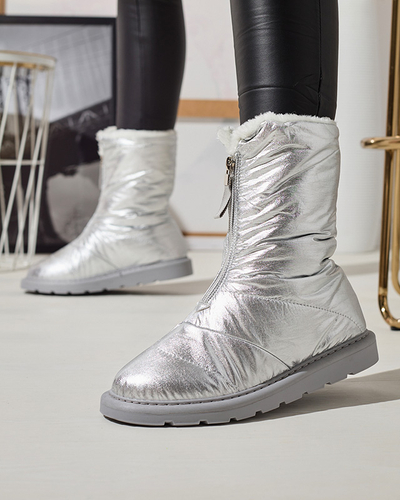 Stříbrné dámské boty a'la snow boots Tirigga- Obuv