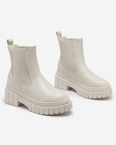 OUTLET Бежеві жіночі черевики на товстій підошві Fazzati-Footwear