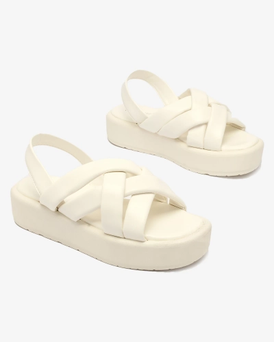 Білі жіночі босоніжки на платформі з екошкіри Royalfashion Ivenika