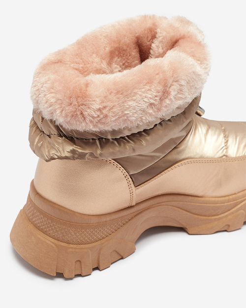 Рожево-золоті жіночі стьобані зимові черевики Dessi