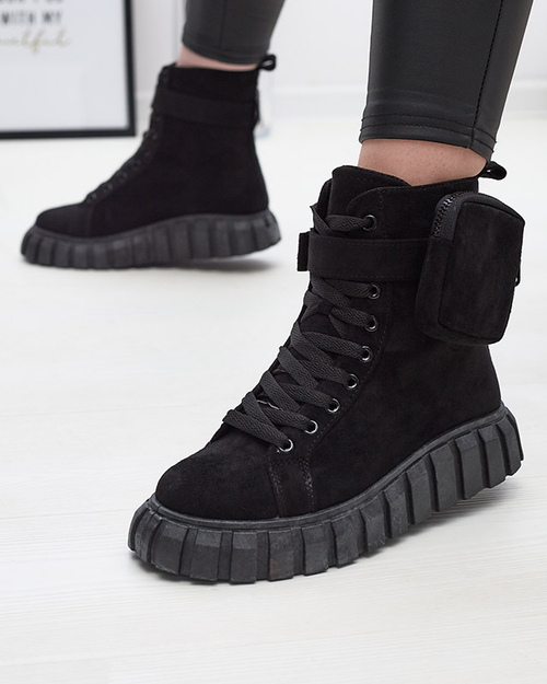 Жіночі черевики з саше чорного кольору Sauups- Footwear