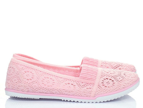 Różowe baleriny slip-on - Obuwie