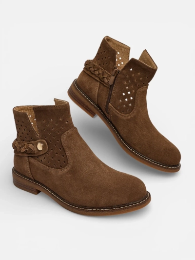 Ažurové dámské boty z přírodní kůže Unimi