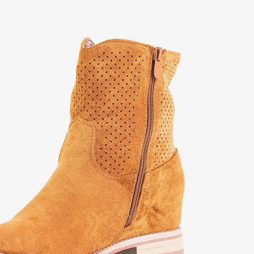 Коричневі жіночі черевики на прихованій танкетці Taize