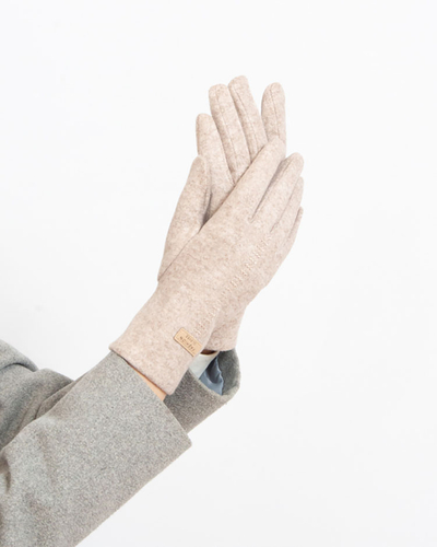 Royalfashion Béžové dámské látkové rukavice