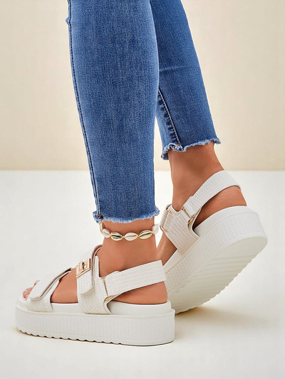 Royalfashion Kallisto – Білі жіночі сандалі на платформі, екологічна шкіра