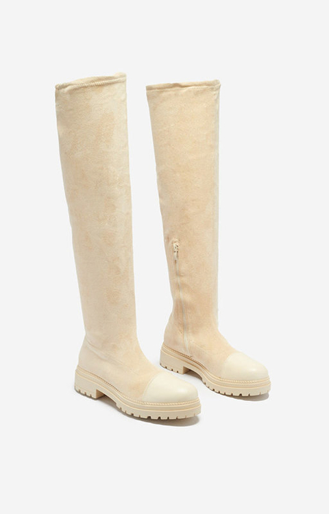 Жіночі бежеві високі чоботи Caff