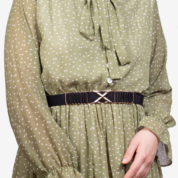 Чорний жіночий еластичний ремінь