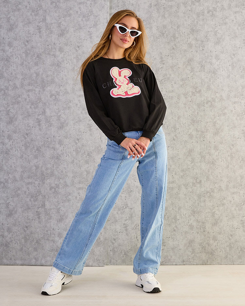 Жіночий бавовняний світшот з тонким принтом Royalfashion