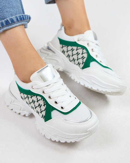 Біло-зелені жіночі кросівки Umikatu