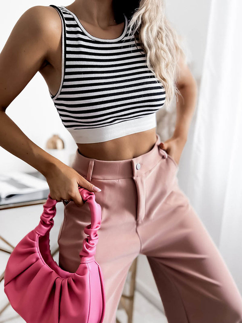 Широкі жіночі штани рожевого кольору - Одяг