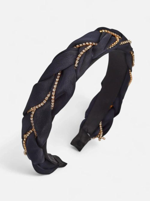 Royalfashion Пов'язка для волосся з плетінням у косу, оздоблена цирконами