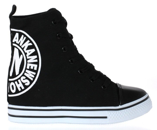 Чорні, кросівки з тканини на кліні - Взуття 1