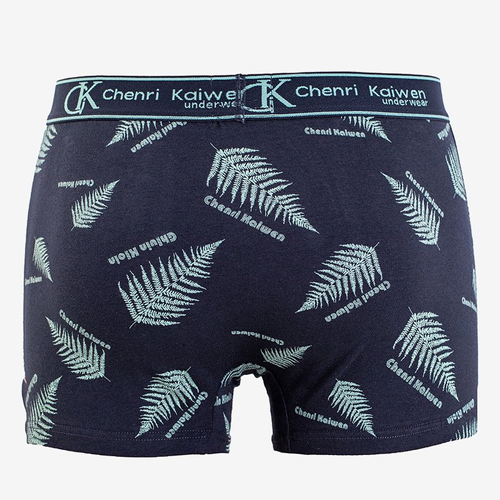 Темно-сині боксери з рослинним принтом - Нижня білизна
