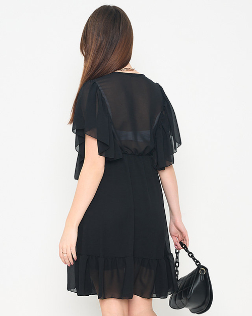 Жіноча чорна міні-сукня - Одяг