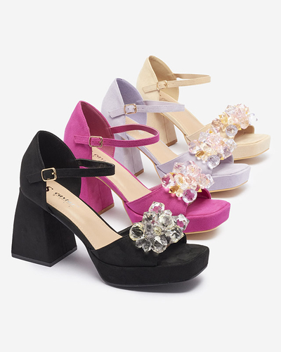 Černé dámské sandály s krystaly Celidi - Obuv