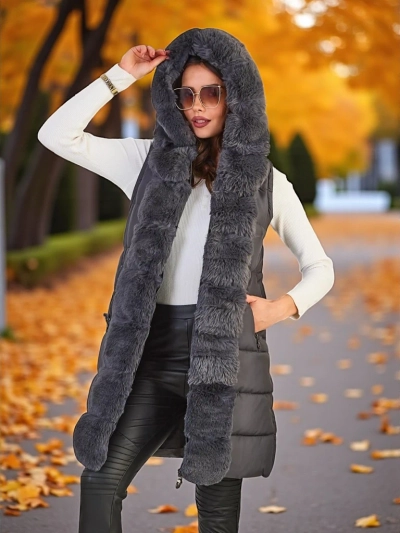 Dámská bunda Royalfashion se zipy a odnímatelnými rukávy