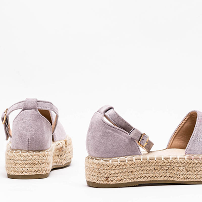 Světle šedé dámské espadrily na platformě Maritel - Obuv