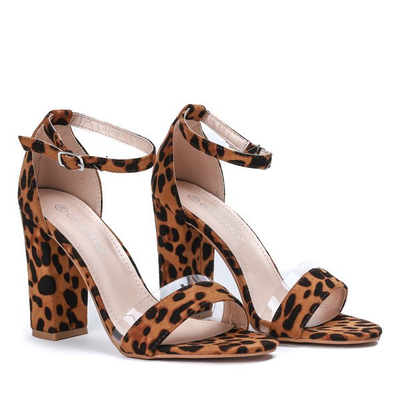Sandály na sloupku s leopardím potiskem Osane - Obuv