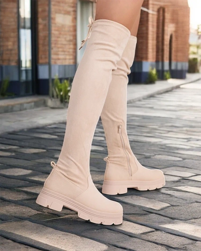 Dámské slip-on nadkolenky boty Royalfashion Aniaf