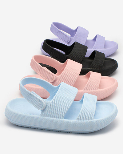 Royalfashion Modré dětské gumové sandály na suchý zip Flexi Steps