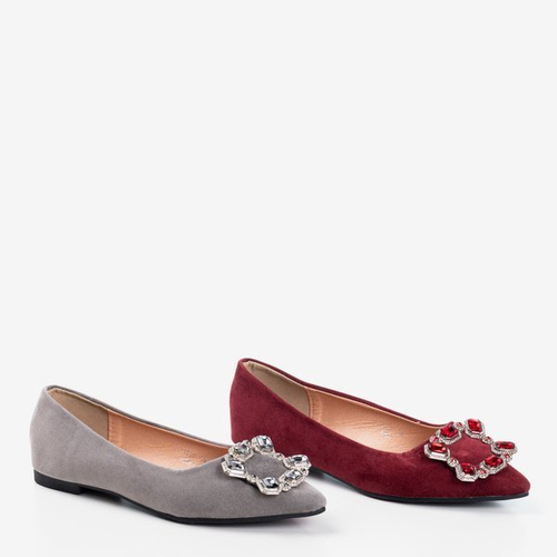 Бургундські балетки з декоративною пряжкою Візерда - Взуття 1