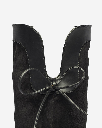 Чорні жіночі чоботи вище коліна Cenolli- Footwear