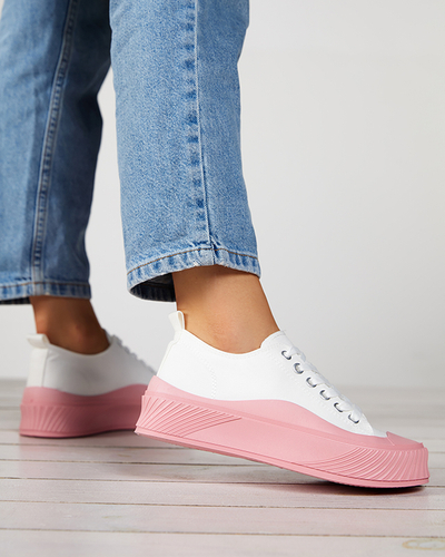 Біло-рожеві жіночі кросівки, тип кросівки Nerikas - Взуття