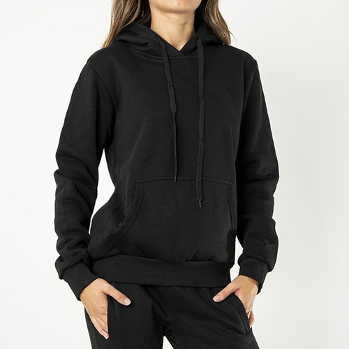 Чорне жіноче утеплене худі з капюшоном