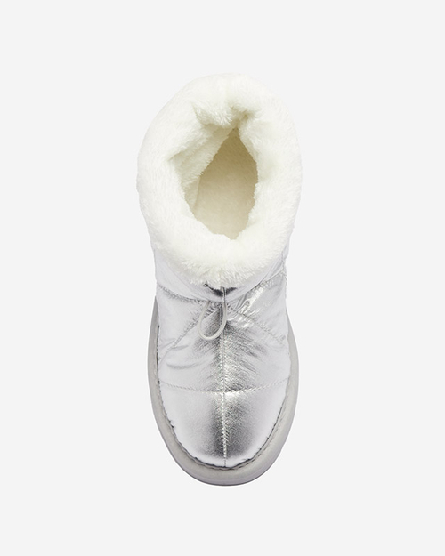 Сріблясті жіночі утеплені черевики а-ля снігоступи Kaliolen - Взуття