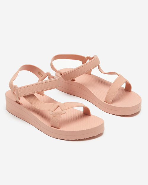 Рожеві жіночі сандалі на плоскому ходу Ostoy-Shoes