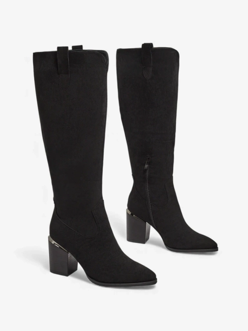 Жіночі ботфорти еко замшеві на підборах-стовпчику Ferrevi