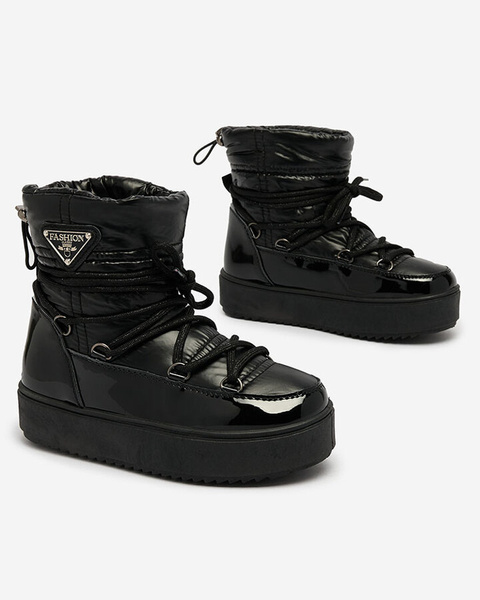 Royalfashion Dětské nazouvací boty a'la snow boots v černé barvě Asifa