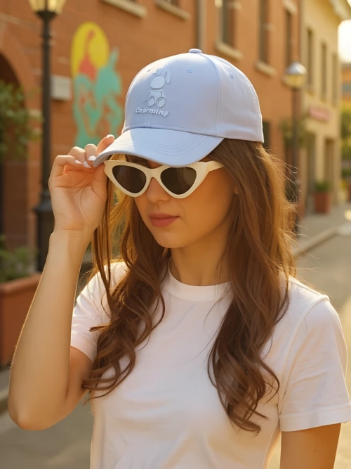 Royalfashion Бейсболка з нашивкою у вигляді підморгуючого кролика