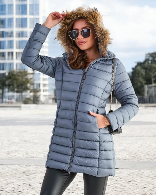 Жіночий стеганий зимовий пуховик Royalfashion