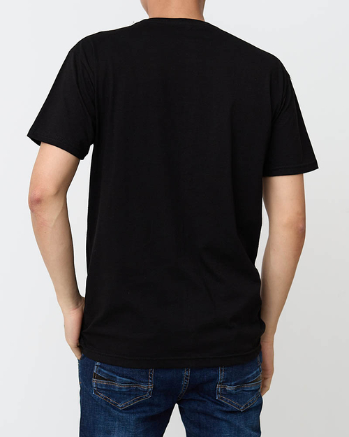 Чорна чоловіча футболка з принтом - Одяг