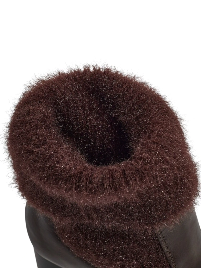 Dámské kotníkové boty z eko kůže na sloupkovém podpatku s úpletem Tirave