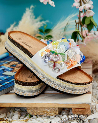 Royalfashion Dámské žabky Loassa s kamínky