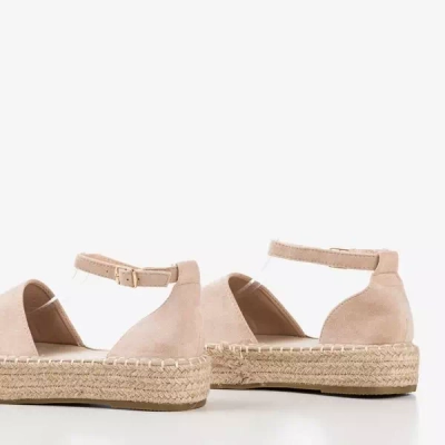 OUTLET Béžové dámské espadrilky na platformě Maritel - Boty