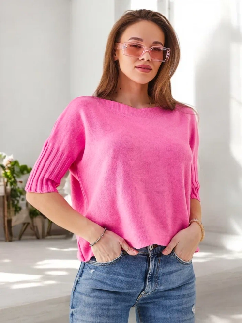 Royalfashion Жіночий віскозний светр з коротким рукавом