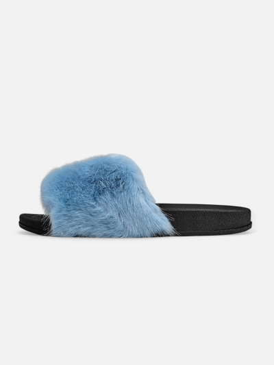 Dámské kaštanové pantofle s kožešinou Nonna- Shoes