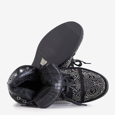 Černé dámské boty se zirkony Elwira - Obuv