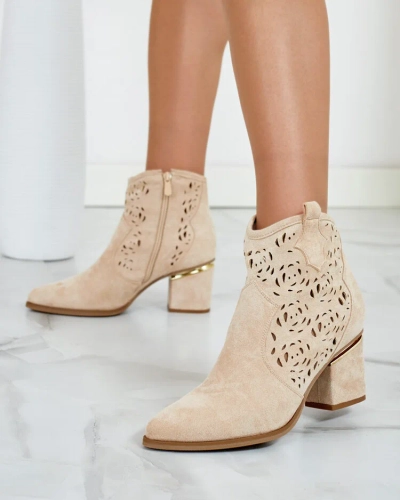 Royalfashion Ažurové nízké kozačky na jehle Womir