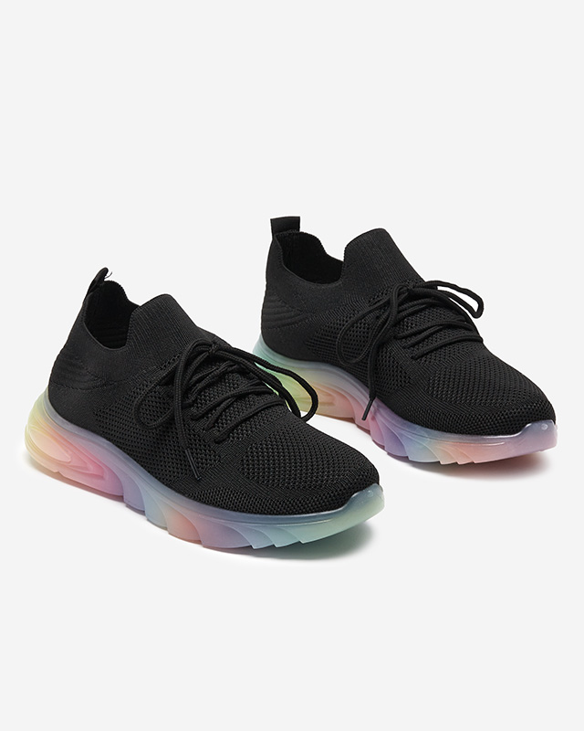 Černé dámské sportovní boty s barevnou podrážkou Afin- Obuv