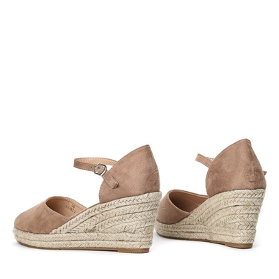 Světle hnědé espadrily na klínech Chia - obuv 1