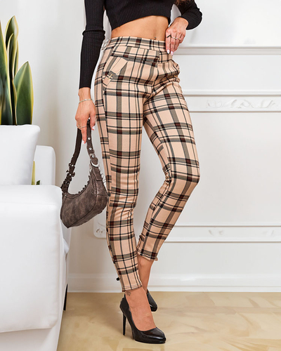 Royalfashion Утеплені картаті жіночі лосини
